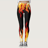 'Hot Pants' Vlammen op zwart Leggings (Voorkant)