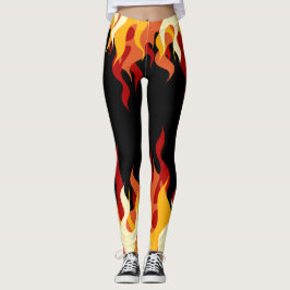 'Hot Pants' Vlammen op zwart Leggings