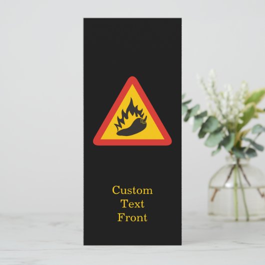 Hot Pepper Danger Sign Kaart (Staand voorkant)