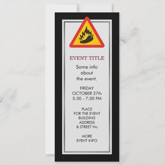 Hot Pepper Danger Sign Kaart (Achterkant)