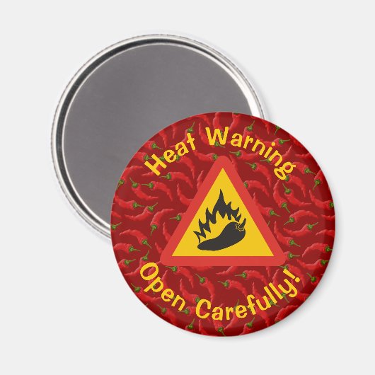 Hot Pepper Danger Sign Magneet (Voorkant / Achterkant)