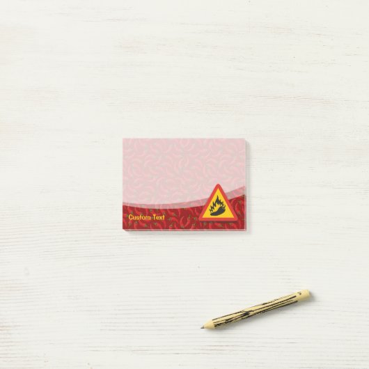 Hot Pepper Danger Sign Post-it® Notes (Op bureau)