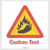 Hot Pepper Danger Sign Sticker (Vel)