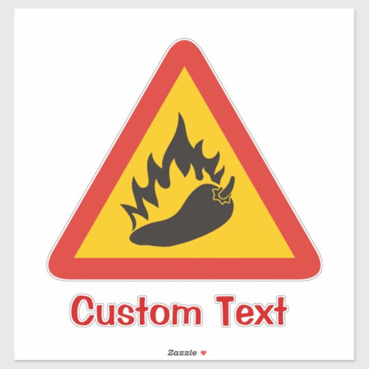 Hot Pepper Danger Sign Sticker (Vel)