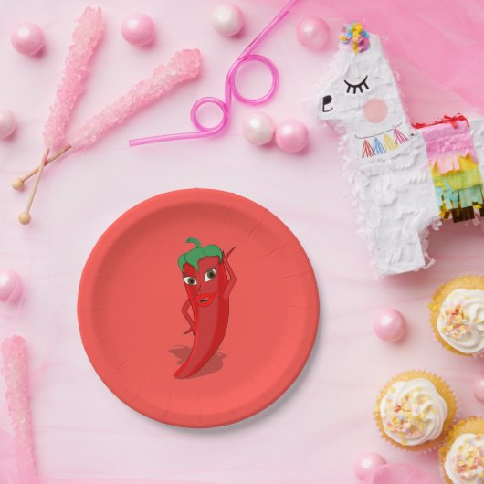 Hot Pepper Diva Papieren Bordje (Feest)