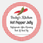 Hot Pepper Jelly Canning Jar Sticker (Voorkant)