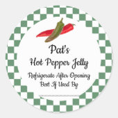 Hot Pepper Jelly Custom Canning Jar Sticker (Voorkant)