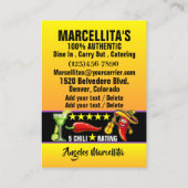 Hot Pepper Mexican Restaurant Humor Visitekaartje (Achterkant)