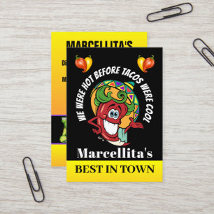 Hot Pepper Mexican Restaurant Humor Visitekaartje