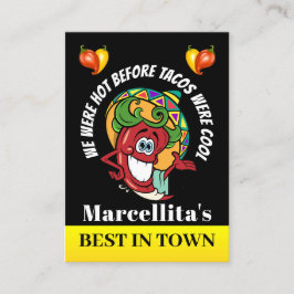 Hot Pepper Mexican Restaurant Humor Visitekaartje