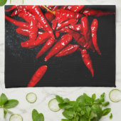 Hot Pepper - stilstaand leven Theedoek (Gevouwen)