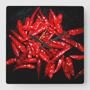 Hot Pepper - stilstaand leven Vierkante Klok
