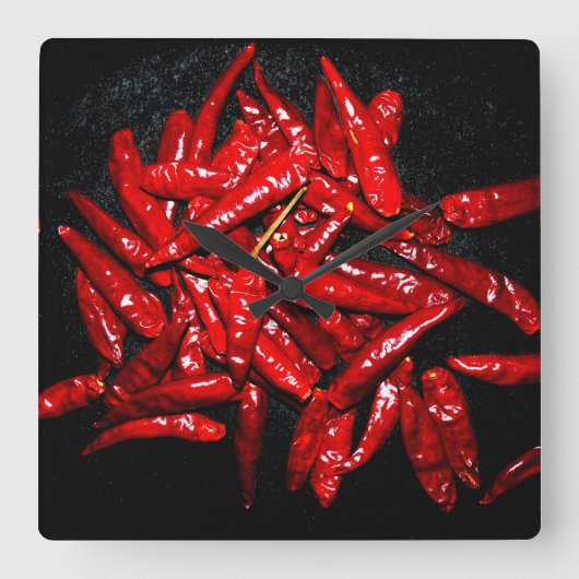 Hot Pepper - stilstaand leven Vierkante Klok (Voorkant)