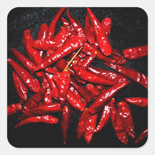 Hot Pepper - stilstaand leven Vierkante Sticker (Voorkant)