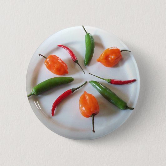 Hot Peppers 2 Ronde Button 5,7 Cm (Voorkant)
