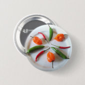 Hot Peppers 2 Ronde Button 5,7 Cm (Voorkant /achterkant)