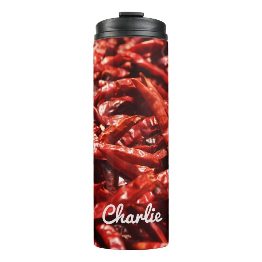 Hot Peppers, aangepaste naam tumbler Thermosbeker (Voorkant)