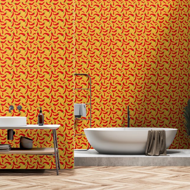 Hot Peppers Behang (Badkamer)