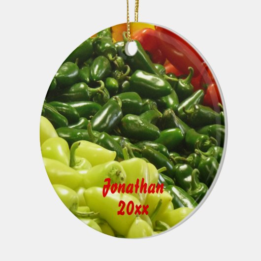 Hot Peppers Christmas Holiday Ornament (Links)