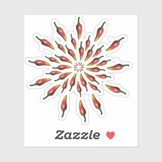 Hot Peppers Mandala Sticker (Vel)