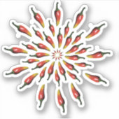 Hot Peppers Mandala Sticker (Voorkant)