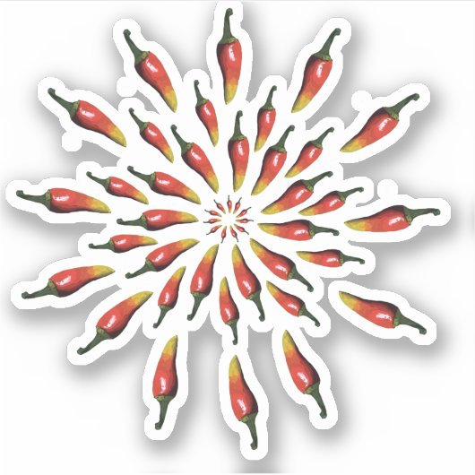 Hot Peppers Mandala Sticker (Voorkant)