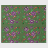 Hot Peppers, Paarse bloesem, aangepast Cadeaupapier (Vlak)