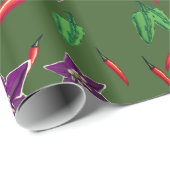 Hot Peppers, Paarse bloesem, aangepast Cadeaupapier (Rol Hoek)