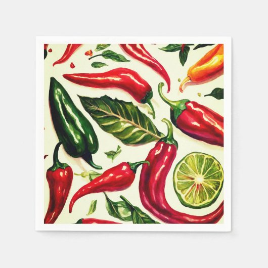 Hot Peppers Paper Party servetten (Voorkant)