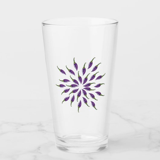 Hot Peppers Purple Mandala Art Glas (Voorkant)