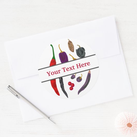 Hot Peppers Ronde Sticker (Envelop)