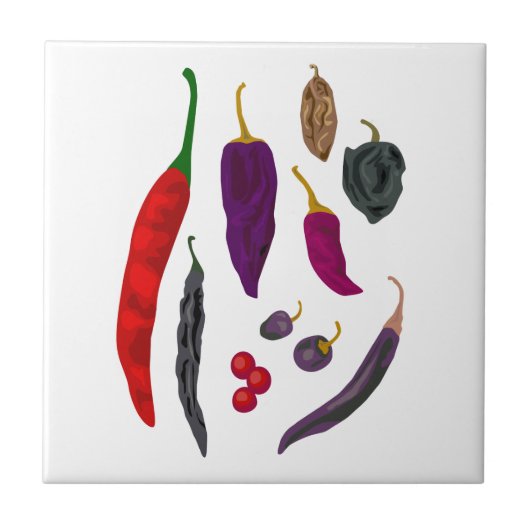 Hot Peppers Spice Kitchen Tile Tegeltje (Voorkant)