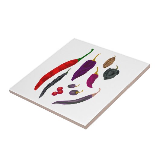 Hot Peppers Spice Kitchen Tile Tegeltje (Zijkant)