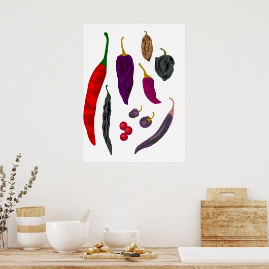 Hot Peppers Spice Print (Keuken)