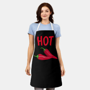 HOT PEPPERS WIFE HOTTIE KITCHEN APRON SCHORT