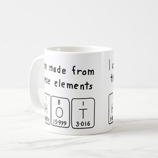 Hot periodiek tabelnaam mok (Voorkant links)