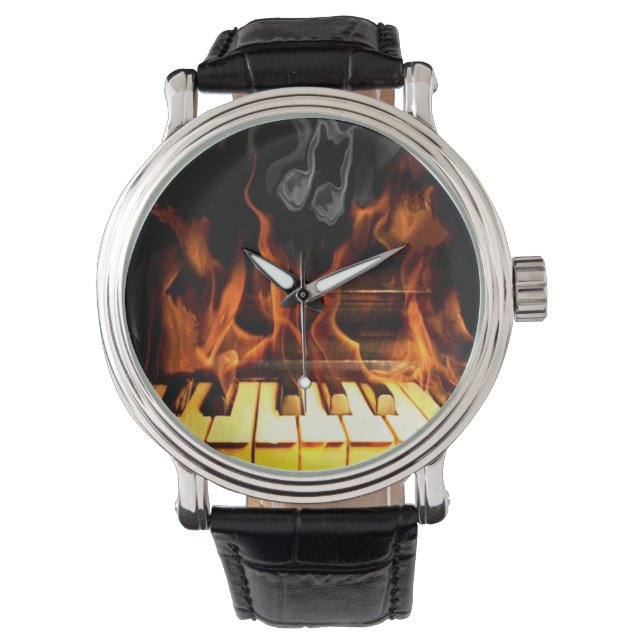 Hot-piano met Music Note Watch Horloge (Voorkant)