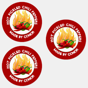 Hot Pickled Chili Peppers Labels
