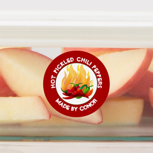 Hot Pickled Chili Peppers Labels (Aangebracht)