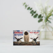 Hot pilot chartermaatschappij grappig aanpasbaar visitekaartje (Staand voorkant)