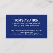 Hot pilot chartermaatschappij grappig aanpasbaar visitekaartje (Achterkant)