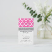 Hot Pink2 WhMarokkaans #5 Donkergrijze monogram Visitekaartje (Staand voorkant)