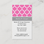 Hot Pink2 WhMarokkaans #5 Donkergrijze monogram Visitekaartje (Voorkant)