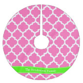 Hot Pink2 WhMarokkaans #5 Leegse Groene Naam Monog Kerstboom Rok (Voorkant)