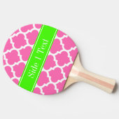 Hot Pink2 WhMarokkaans #5 Leegse Groene Naam Monog Tafeltennisbatje (Zijkant)