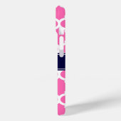 Hot Pink2 WhMarokkaans #5 Navy Blue Name Monogram Case-Mate iPhone Case (Achterkant / Links)
