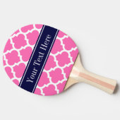 Hot Pink2 WhMarokkaans #5 Navy Blue Name Monogram Tafeltennisbatje (Zijkant)