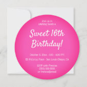 Hot Pink 16 Lollypop Foto Birthday Kaart (Voorkant)