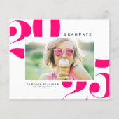 Hot Pink 2025 Bold Typography Foto Afstuderen (Voorkant)