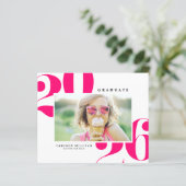 Hot Pink 2025 Bold Typography Foto Afstuderen (Staand voorkant)